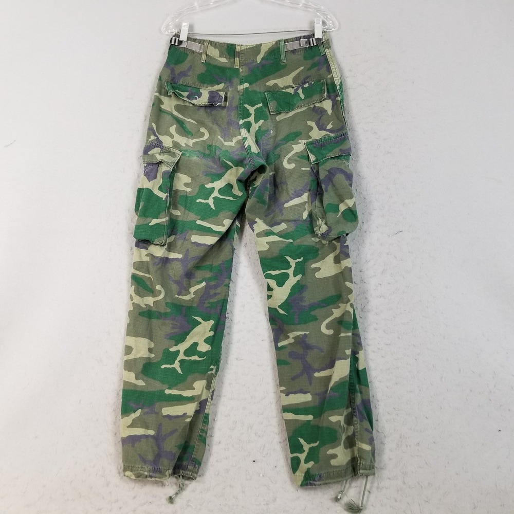 US Army Cargo Pants Mens Small Reg Green Woodland Camo BDU Trousers Hot Weather - Picture 5 of 11